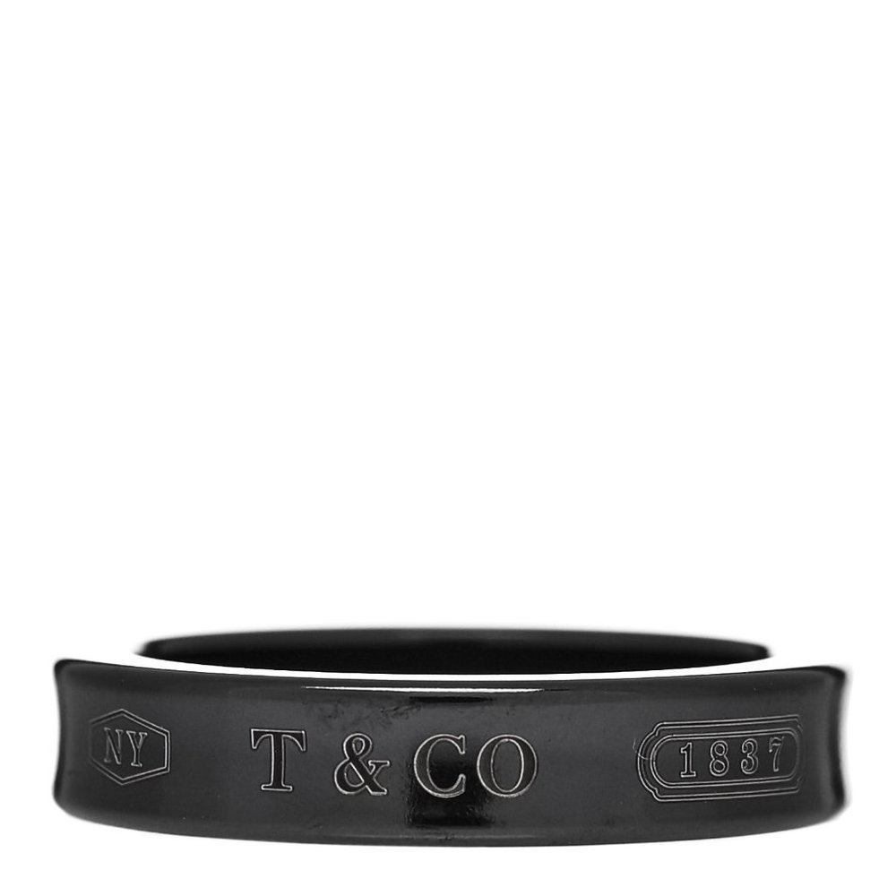 Tiffany & Co. 1837 Narrow Black Titanium Ring Size 4